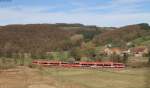 643 027-5  Hirschhorn  und 643 023-4  Matzenbach  als RB 12875 (Kusel-Kaiserslautern Hbf) bei Niedermohr 20.3.14