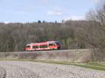 30 min später, kam dann auch schön die Sonne wieder hinter den Wolke hervor, als der 643 067 von Coesfeld kurz vor der Einfahrt in den Bahnhof Billerbeck zurück kam.