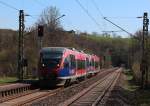 643 205-7 und 643 720-5 fahren am 15.04.2015 mit der RB 11910/11960 nach Heerlen in den Haltepunkt Eilendorf ein.