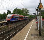 Zwei Euregiobahn (RB20) kommen aus Langerwehe-Stolberg-Altstadt nach Alsdorf-Annapark aus Richtung Aachen-West,Laurensberg,Richterich und halten in Kohlscheid und fahren in Richtung Herzogenrath.