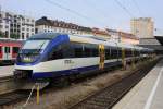 Die Bayerische Oberlandbahn der BR 643 628-0 hier zu sehen im Mnchner Hbf am 01.07.10