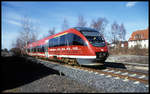 VT DB 643573-9 wartet am 10.3.2002 im Bahnhof Gronau auf den nächsten Einsatz.