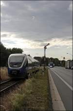 VT710 ist als NWB81559 (RB67  Der WARENDORFER ) nach Münster(Westf)Hbf unterwegs und passiert das Einfahrtsignal von Beelen.