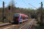 643 206-5 und 643 204-0 fahren am 15.04.2015 in den Haltepunkt Eilendorf ein, beide fahren nach Eschweiler-St.