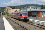643 017 im französischen Grenzbahnhof Wissembourg.
Aufgenommen am 3. Juli 2014.
