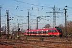 Am Nachmittag des 14.02.2019 rangierte 644 039 vom Abstellgleis in Richtung Bahnsteig, als dieser im nördlichen Vorfeld vom Badischen Bahnhof von Basel einen Richtungswechsel machte.