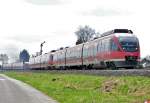 Talentbegegnung bei Derkum, 644 527 und 644 005 mit dem 644 539 - 10.04.2010