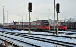 644 046 und weiterer Talent bei den An- und Abfahrt zum/vom Bf Euskirchen - 02.01.2011