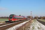 644 060 und ein weiterer 644 als RE 10173 (Kln Messe/Deutz - Trier Hbf) in Derkum am 10.02.13