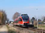 644 032 kam am 14.3 als RB38 nach Horrem durch Glesch gefahren.

Glesch 14.03.2016