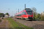 Am Morgen des 13.04.2017 fuhr der Ulmer 644 057  Familientag  als Leerzug durch den Bahnhof von Heitersheim über die KBS 703 in Richtung Freiburg (Breisgau).