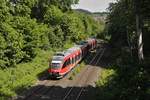 Mit einem Zug der RB-Linie 53 nähern sich 644 014 und ein weiterer 644 am 30.05.2020 Dortmund Aplerbeck Süd
