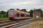 646 003-3 erreicht am 10.6.2017 als RE6 (RE3615)  Prignitz-Express  von Wittenberge nach Berlin Spandau den Bahnhof Pritzwalk.