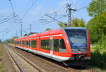Der RB66 nach Szczecin Główny in Polen verkehrt Nachmittags wegen hoher Fahrgastzahlen im Moment gleich mit drei aneinander gekuppelten Stadler GTW Triebzügen hier am 23.08.18