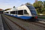 646 112-2 und 646 124-7 stehen am 26.10.2019 als RB23 (RB18824) von Swinoujscie Centrum nach Züssow in Seebad Heringsdorf.