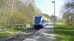Die RB24 nach Peenemünde beim Halt in Trassenmoor.