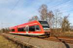 Die Tage der DB-roten Triebwagen auf der RB 12 sind gezählt.
Der GTW 2/6 (646 028) von Templin Stadt nach Berlin-Lichtenberg am 03.12.2015 kurz vor dem Halt in Nassenheide.

