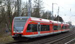 DB Regio AG - Region Nordost mit dem RE 66 und zwei Stadler GTW der BR 646 nach Szczecin (Polen) am 15.02.22 Berlin Buch.