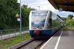 HERINGSDORF (Landkreis Vorpommern-Greifswald), 07.07.2025, RB23 nach Świnoujście Centrum bei der Einfahrt in den Bahnhof Seebad Ahlbeck