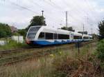 Doppeltraktion der BR646 der UBB als RB 24322 auf der Fahrt von Ahlbeck/Grenze ber Greifswald nach Stralsund.
