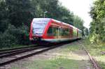 Am 25.07.2010 fhrt eine Doppelganitur der BR646 der DB aus dem Bhf.