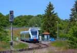 Stadler GTW der UBB am Hp Wolgaster Fähre. - 09.06.2015
