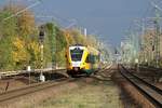 VT 646.043 am 03.11.2017 kurz vor dem Durchfahren des Bahnhofes Berlin-Jungfernheide Richtung Berlin-Spandau.