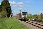 HLB 646 402 verlässt Beienheim als RB47 von Wolfersheim-Södel nach Friedberg. (30.04.2023)