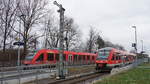 Zugkreuzung im Bahnhof Salzgitter-Ringelheim am 25.12.2018.