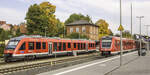 648 303 und 612 464 trafen sich am 6.10.12 in Neuhaus auf den Gleisen 9 und 2.