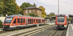 648 303 und 612 464 trafen sich am 6.10.12 in Neuhaus auf den Gleisen 9 und 2.