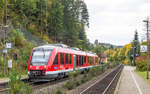 648 803 kam am 17.9.24 um 14:55 Uhr als RB nach Neuhaus (Pegnitz) in Rupprechstegen auf Gleis 2 an.