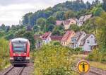648 820 fuhr am 17.9.24 an D�sselbach vorbei Richtung Vorra.