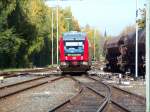  VT 648 fhrt in den Bahnhof Bad Harzburg ein (18.10.2007)