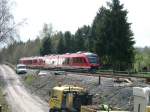 Zwei 648er in Richtung Arnsberg. Fahren auf dem anderen Gleis, wegen Brckenarbeiten.