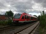 BR 648 LINT 41 als RE nach Flensburg im Bahnhof Eckernfrde.