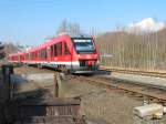 648 120 mit RE57 nach Winterberg am 15.03.2011 bei der Ausfahrt aus dem Bahnhof Arnsberg.