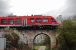 BR 648 LINT auf dem Viadukt kurz vor Neustadt Aisch am 25.04.2012