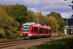 648 201 als RB 95 nach Au (Sieg) am 10.10.2012 in der Nhe von Siegen