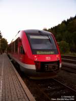 VT 648 der Regionalbahn nach Dortmund Hbf am 07.10.2006 in Brgge (Westf)