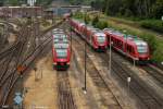 Abgestellte VT 648 im Vorfeld von Kiel Hbf am 13.07.2015.