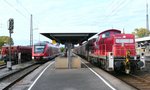 Auch auf den anderen Gleisen war in Steinach am 5.10.11 viel los: 648 808 wartete auf Gleis 5 auf die nächste Fahrt nach Rothenburg und 294 902 rangierte auf Gleis 4.