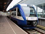 VT 308 (VT 648 368)  steht im Bahnhof Halle als HEX80884 nach Goslar am 01. November 2017 zur Abfahrt bereit. 