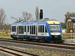 Einfahrt VT 807 (HEX80453 )  in den Bahnhof von Halberstadt zur Weiterfahrt nach Magdeburg am 02.