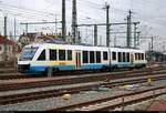 648 298 (Alstom Coradia LINT 41), ex Ostseeland Verkehr GmbH (OLA), im Einsatz bei Transdev Sachsen-Anhalt (HarzElbeExpress) als HEX80532 (HEX 24) von Halle(Saale)Hbf nach Halberstadt durchfährt