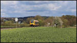 Aus Richtung Regenstauf nähert sich hier am 20.04.2026 um 10.08 Uhr ein VT 648 der Oberpfalzbahn auf der Fahrt nach Regensburg.
