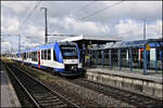 VT 648150-7 der BRB verl��t hier am 11.5.2026 um 9.35 Uhr den Bahnhof Buchloe in Richtung Augsburg.