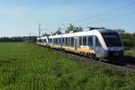 Am 24 April 2026 wird RheinRuhrBahn 648 441 bei Kaarst-Broicherseite vom offenbarer Weg fotografiert.
