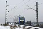 Ein  LINT der NOB nach Kiel Hbf am 15.02.2009 in Osterrnfeld.