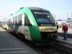 Lint 41 der Vectus Verkehrsgesellschaft im Bahnhof Altenkirchen am 24.02.2006 gegen 10.55 Uhr kurz vor der Abfahrt nach Limburg/Lahn.